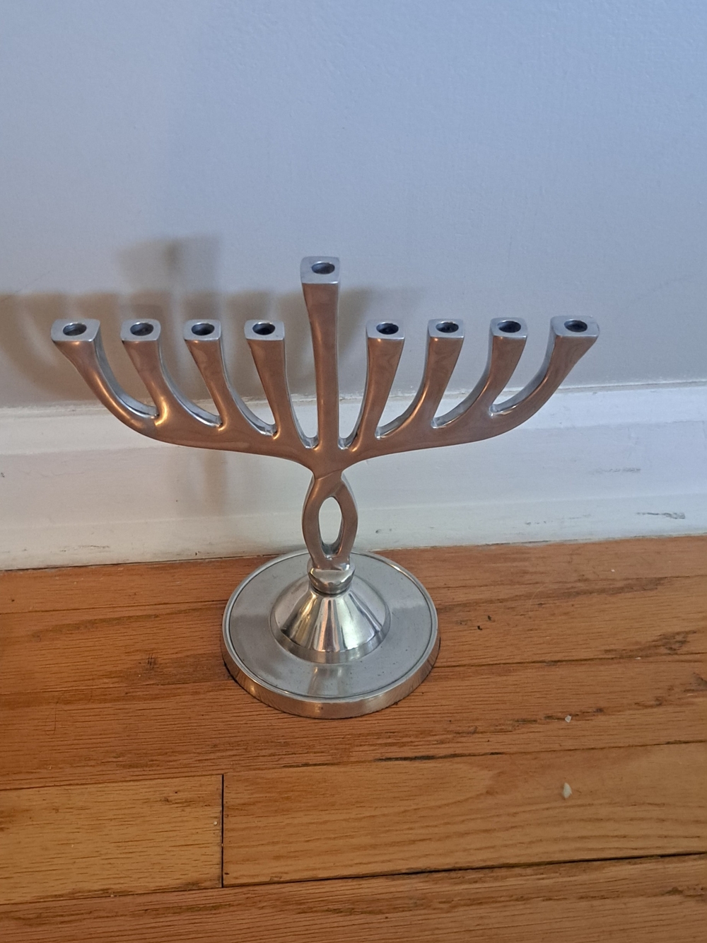 Elegant Silver Menorah Candle Holder
